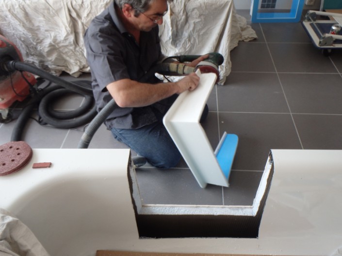 SO BAIN, Mise en place Châssis altuglas