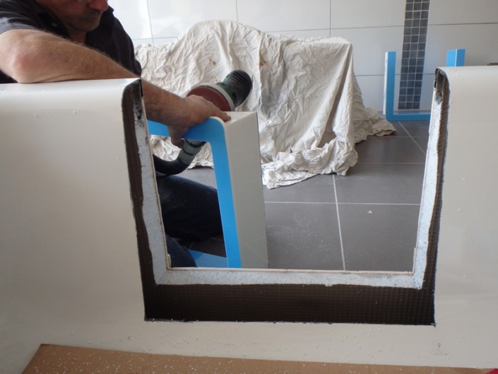 SO BAIN, Mise en place Châssis altuglas